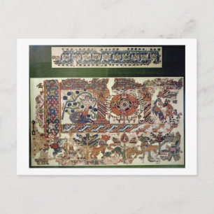 Fragment van textiel waarin Jonah en de walvis wor Briefkaart