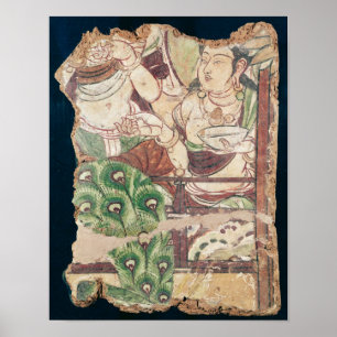 Fragment waarin een boeddhistisch paradijs wordt a poster