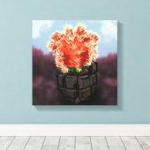 Fragmentaire cactus canvas afdruk (Insitu (Houten vloer))