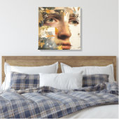 Fragmented Abstract Portrait - Face Textured Canvas Afdruk (Insitu (Slaapkamer))