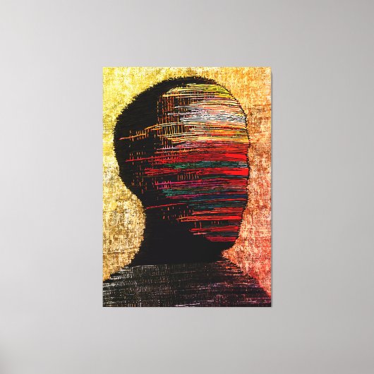 Fragmented Identity – Kleurrijke Abstracte Thread  Canvas Afdruk (Voorkant)