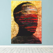 Fragmented Identity – Kleurrijke Abstracte Thread Canvas Afdruk (Insitu (Houten vloer))