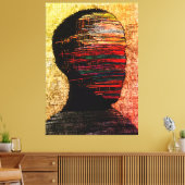 Fragmented Identity – Kleurrijke Abstracte Thread Canvas Afdruk (Insitu (Woonkamer))