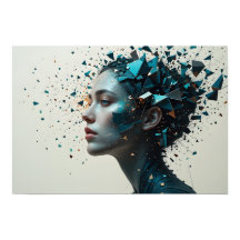Fragmented Identity Poster Abstracte muurkunst