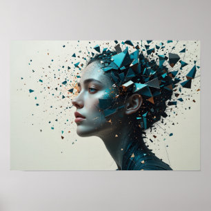Fragmented Identity Poster Abstracte muurkunst