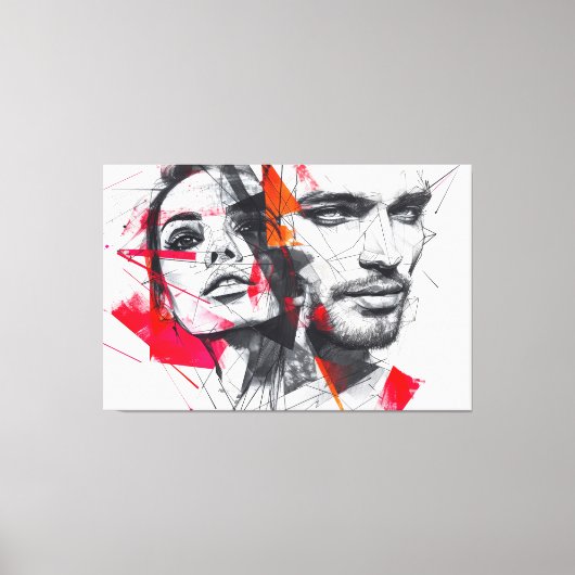 Fragmented Portrait Canvas Afdruk (Voorkant)