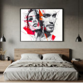 Fragmented Portrait Canvas Afdruk