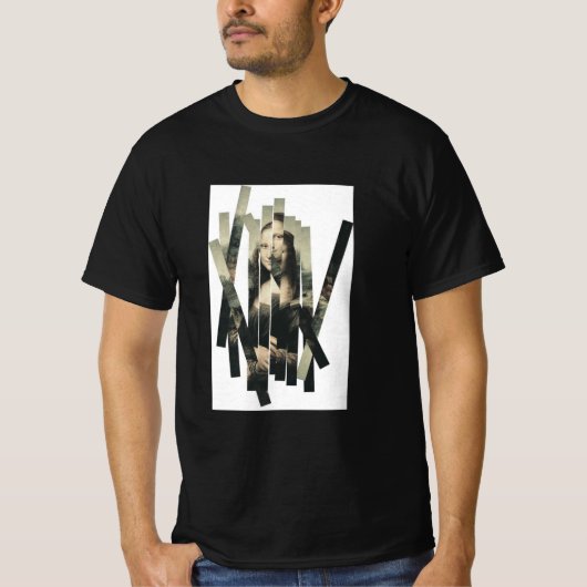 Fragmented Portrait Tee – Modern Abstract Aestheti T-shirt (Voorkant)