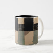 Fragmenten Abstracte Print Cup Tweekleurige Koffiemok (Voorkant rechts)