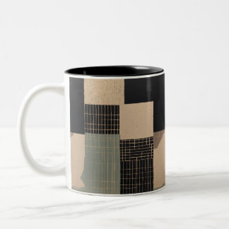 Fragmenten Abstracte Print Cup Tweekleurige Koffiemok