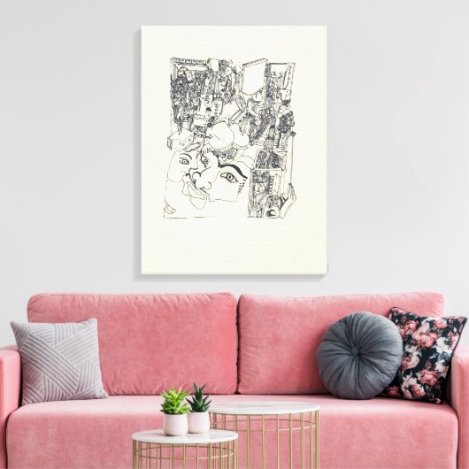 Fragmenten d'Arts 1 Surreal Drawing Canvas (Insitu (Woonkamer))