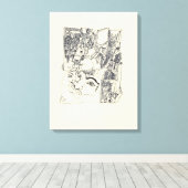 Fragmenten d'Arts 1 Surreal Drawing Canvas Afdruk (Insitu (Houten vloer))