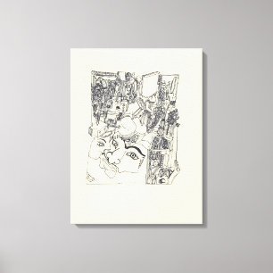 Fragmenten d'Arts 1 Surreal Drawing Canvas Afdruk