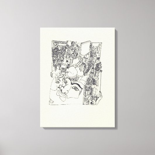 Fragmenten d'Arts 1 Surreal Drawing Canvas Afdruk (Voorkant)