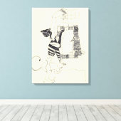 Fragmenten d'Arts 4 Surrealistisch tekencanvas Canvas Afdruk (Insitu (Houten vloer))