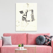 Fragmenten d'Arts 4 Surrealistisch tekencanvas Canvas Afdruk (Insitu (Woonkamer))