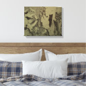 Fragmenten d'Arts Roll Detail van P Baud Canvas (Insitu (Slaapkamer))