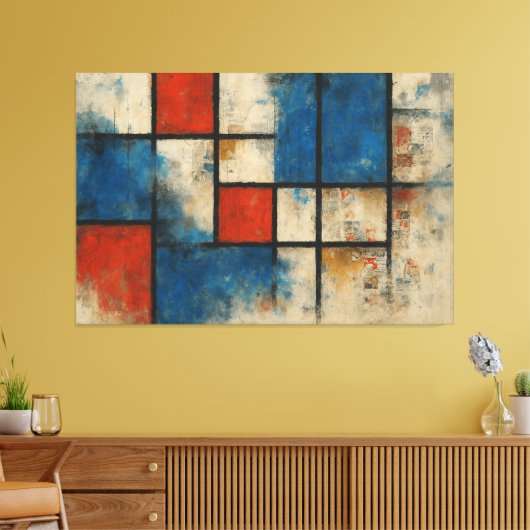 Fragmenten van de stad - Modern Geometrisch Abstra Canvas Afdruk (Insitu (Woonkamer))