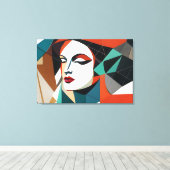 Fragmenten van haar glans canvas afdruk (Insitu (Houten vloer))