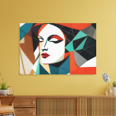 Fragmenten van haar glans canvas afdruk (Insitu (Woonkamer))