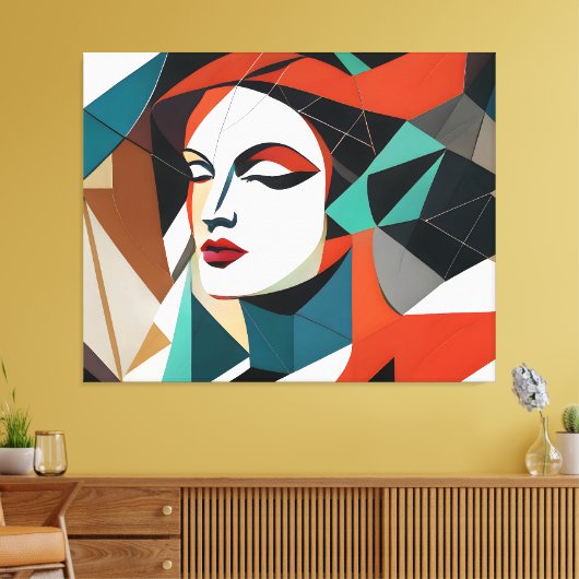 Fragmenten van haar glossy canvas afdruk (Insitu (Woonkamer))