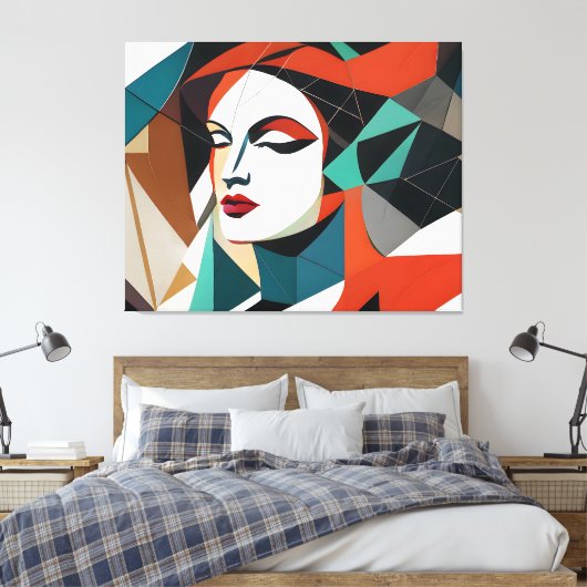 Fragmenten van haar glossy canvas afdruk (Insitu (Slaapkamer))