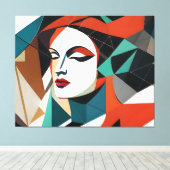 Fragmenten van haar glossy canvas afdruk (Insitu (Houten vloer))