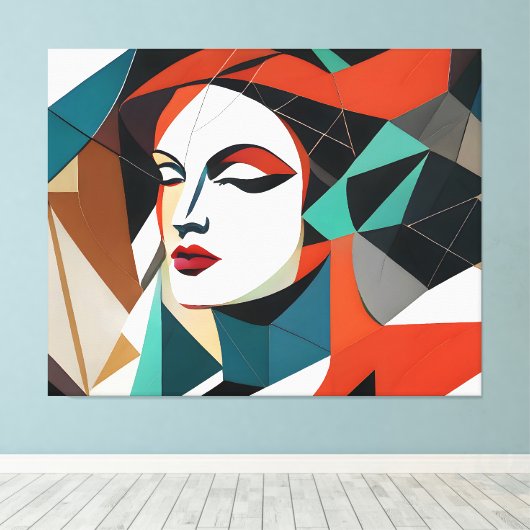 Fragmenten van haar glossy canvas afdruk (Insitu (Houten vloer))