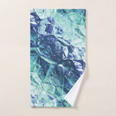 Fragmenten van herinneringen, blauw groen kristal  bad handdoek (Handdoek)