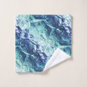 Fragmenten van herinneringen, blauw groen kristal  bad handdoek (Wasdoekje)