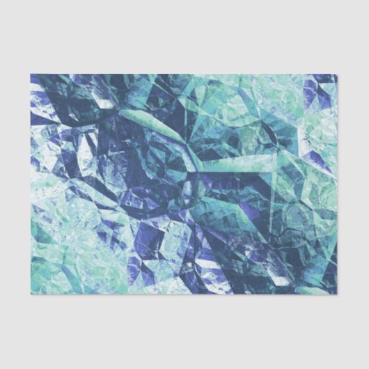 fragmenten van herinneringen, in blauw en groen : tissuepapier (Voorkant)