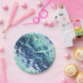 fragmenten van herinneringen, in kobalt en munt papieren bordje (Feest)