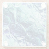 Fragmenten van herinneringen - kobalt en munt : glazen onderzetter (Achterkant)