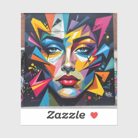 Fragmenten van identiteit – Abstracte portretvierk Sticker (Vel)