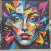Fragmenten van identiteit – Abstracte portretvierk Sticker (Voorkant)