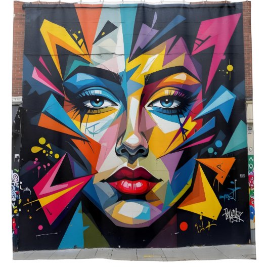 Fragmenten van identiteit -  douchegordijn (Voorkant)