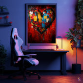 Fragmenten van Liefde Hedendaagse Expressionistisc Poster