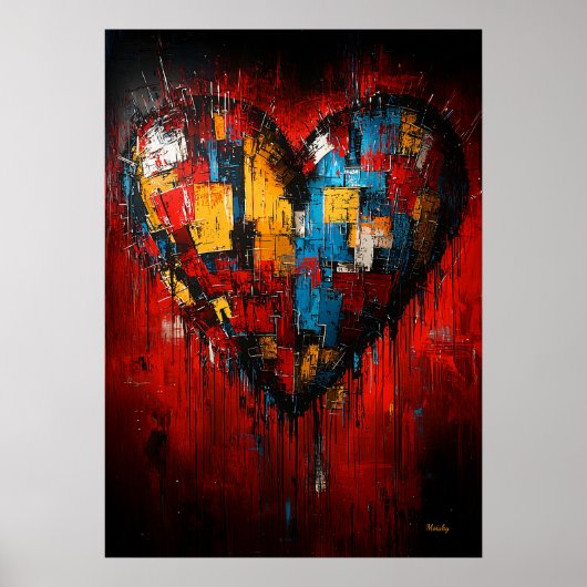 Fragmenten van Liefde Hedendaagse Expressionistisc Poster (Voorkant)