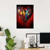 Fragmenten van Liefde Hedendaagse Expressionistisc Poster (Thuiskantoor)