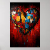 Fragmenten van Liefde Hedendaagse Expressionistisc Poster (Voorkant)