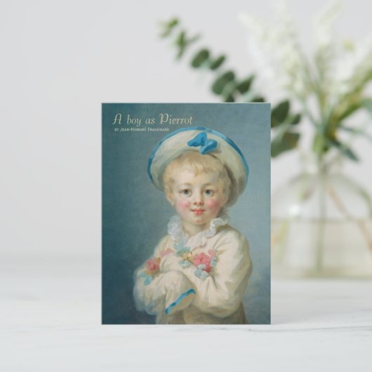 Fragonard A boy als Pierrot CC1070-kinderportret Briefkaart (Staand voorkant)