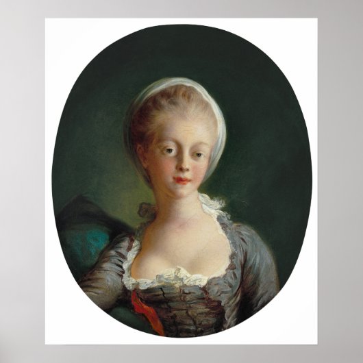 Fragonard Portret van jonge vrouw Art Print (Voorkant)