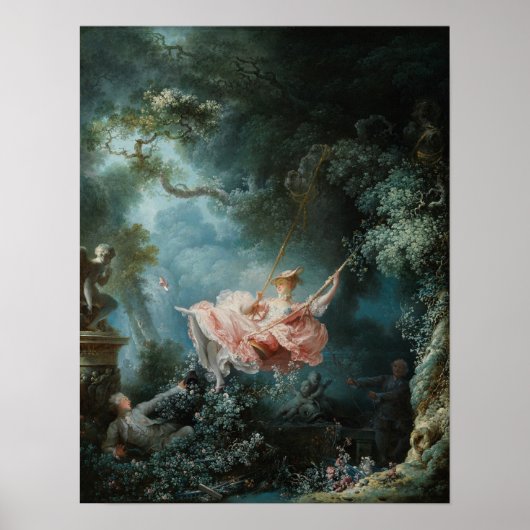 Fragonard's De schommel - Klassiek schilderij Poster (Voorkant)
