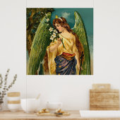 Fragrance - Angel met groene vleugels. Poster (Keuken)