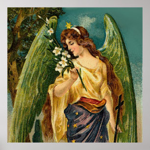 Fragrance - Angel met groene vleugels. Poster
