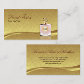 Fragrance Perfume Fles Elegant Damask Gold Leaf Visitekaartje (Voorkant / Achterkant)