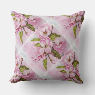 FRAGRANT PINK APPEN BLOSSOMS PATIO PILLOW TOE BUITENKUSSEN