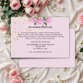 Fragrant roze Roses Wedding Accommodations Informatiekaartje