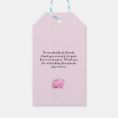 Fragrant roze rozen, bruiloft bedankt. cadeaulabel (Achterkant)