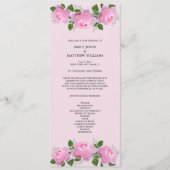Fragrant roze rozen, bruiloft ceremonie programmakaart (Voorkant)